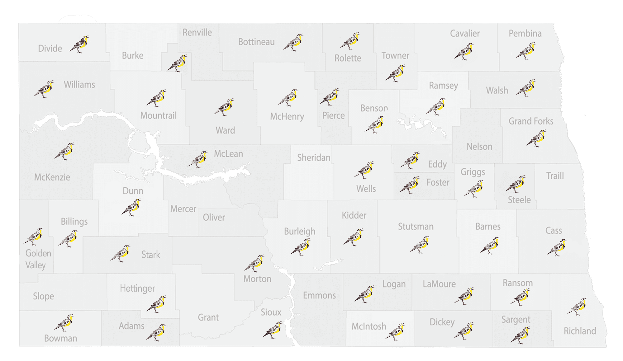 Living Local locations map with county outlines